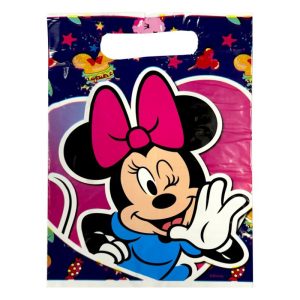 Blister 10 Sacos Presente Plástico Minnie Snacks Disney 23x17Cm