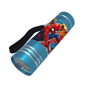 Mini Lanterna Led Azul Claro Spiderman 9Cm