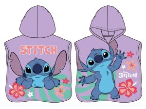 Poncho Lilás Disney Stitch Alien Paradise 50x115Cm 100% Algodão