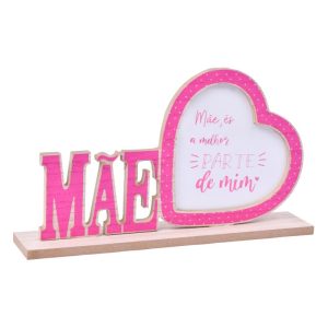 Porta Fotos Madeira Mãe 15.5x27x4.8Cm