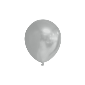Saco 100 Balões Látex Metalizados 5'' (12,5cm) - Silver
