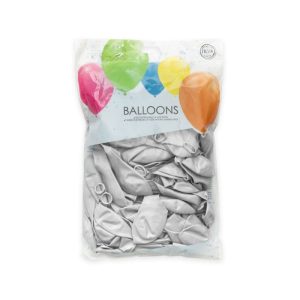 Saco 50 Balões Latéx Metalizados 12'' (30cm) - Silver