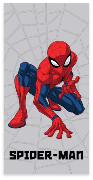 Toalha Praia-Banho Spiderman Teia Cinzenta 60x120cm 100% Algodão