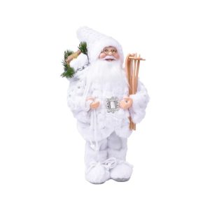 Pai Natal Branco Decorativo 17x15x30Cm
