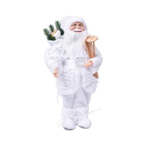 Pai Natal Branco Decorativo 25x17x45Cm