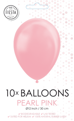 Saco 10 Baloes Latéx Metalizados Perolados 12'' (30cm) - Pink
