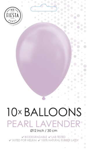 Saco 10 Baloes Latéx Metalizados Perolados 12'' (30cm) - Lavender