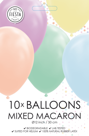 Saco 10 Balões Latéx 12'' (30cm) - Mix Macarons