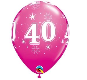 Conj. 6 Balões Latéx 40 Anos 28Cm