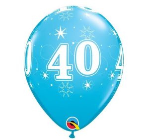 Conj. 6 Balões Latéx 40 Anos 28Cm - Robin´s Egg (Azul)