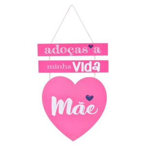Placa Pendurar MDF Rosa Mãe 36x26x0.8Cm