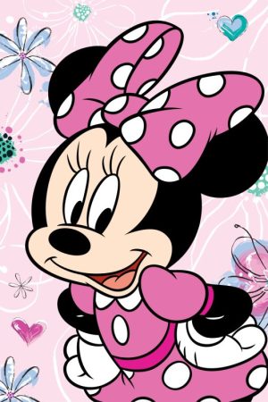 Manta Microfibra Polar Minnie Flowers Disney 100x150Cm 100% Polyester/Microfibra