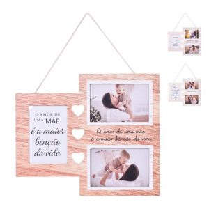 Porta Fotos Pendurar Madeira 10x15 Mãe 35x0,7x30Cm