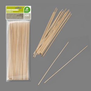 Blister 100 Paus de Madeira para Espetadas 25Cm