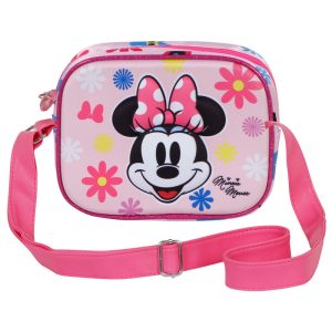 Mala de Ombro Floral Quadrada Minnie 18.5x8x15Cm