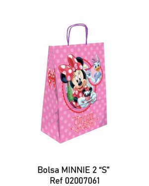 Saco Papel Presente Asa Torcida Minnie - 34x14x40cm