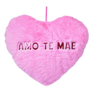 Almofada Coração Rosa Fúcsia Amo-te Mãe 38x45x13Cm