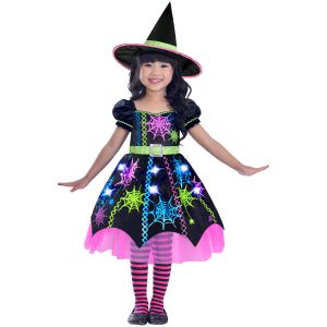 Vestido de Bruxa Spider Web Halloween 2-3A (92-98Cm)