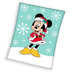 Manta Polar Coral Natal Minnie Snow Disney 130x160Cm 100% tecido polar