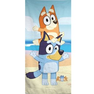 Toalha Praia-Banho Bluey e Bingo Balance 70x140Cm (Secagem Rápida) 100% poliester