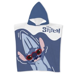 Poncho Azul Disney Stitch Relax 55x110Cm (Secagem Rápida) 100% Poliester