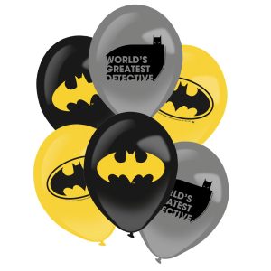 Blister 6 Balões Látex Batman City 27.5Cm