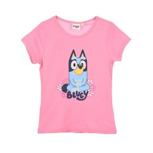 T-Shirt de Menina Manga Curta Rosa Claro Bluey Calm