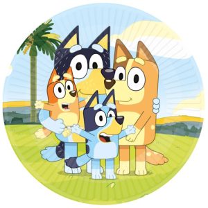 Conj. 8 Pratos Papel 23Cm Bluey Family