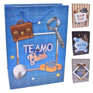 Saco Papel Presente 3D Pai 23x18x10Cm
