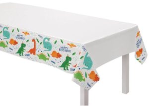Toalha de Mesa Plástica Dinossauros Dino-Mate 137x260Cm