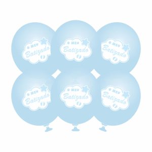 Blister 6 Balões Látex O Meu Batizado 32Cm