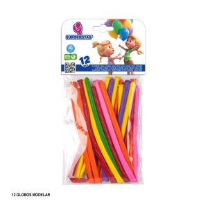 Blister 12 Balões Modelar Cores Sortidas