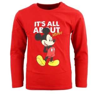 T-Shirt de Menino Manga Comprida Vermelha Mickey All About
