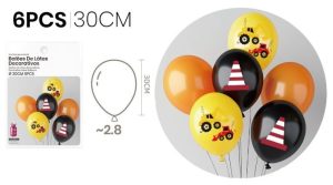 Blister 6 Balões Látex Construção 30Cm