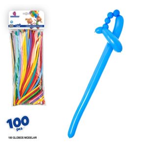Blister 100 Balões Látex Modelar