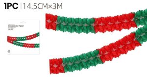 Grinalda de Papel Harmónio Verm-Verde (Portugal) 3Mtx14.5Cm S. João