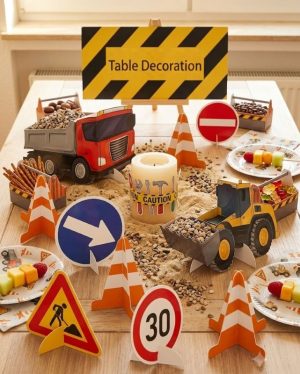 Conj. 10 Peças Decoração de Mesa Tema Construção