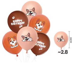 Blister 6 Balões Latex Happy Birthday Cãozinho 30Cm