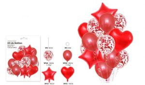 Blister 14 Balões Latéx-Foil com Glitter 30-45Cm