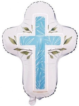 Balão Foil Cruz Batismo-Comunhão 66Cm