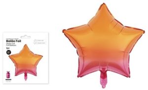 Balão Foil Coração Gradiente Laranja-Rosa 45Cm