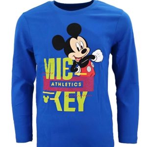 T-Shirt de Menino Manga Comprida Azul Mickey Athletics