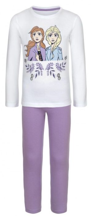 Pijama de Menina Manga Comprida Frozen Disney Frosted Lilás-Branco