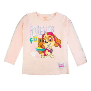 T-Shirt de Menina Manga Comprida Rosa Patrulha Pata Skye Forever Fun