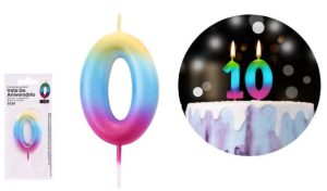 Vela de Aniversário Gradiente Multicolor Pastel 6Cm