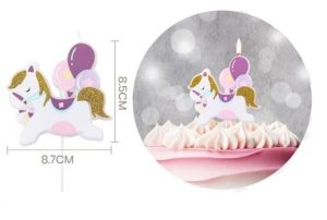 Vela de Aniversário Unicórnio 8.5Cm