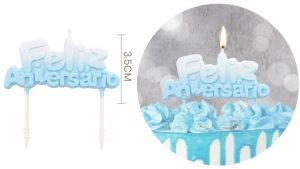 Vela de Aniversário Feliz Aniversário 3.5Cm