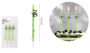 Blister 3 Velas de Aniversário Panda 11.5Cm