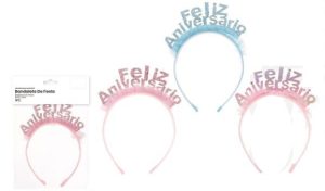 Bandolete Feliz Aniversário Rosa-Azul-Multicolor 18.5Cm