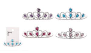 Coroa Prateada Roxa-Rosa-Azul-Rosa Fucsia